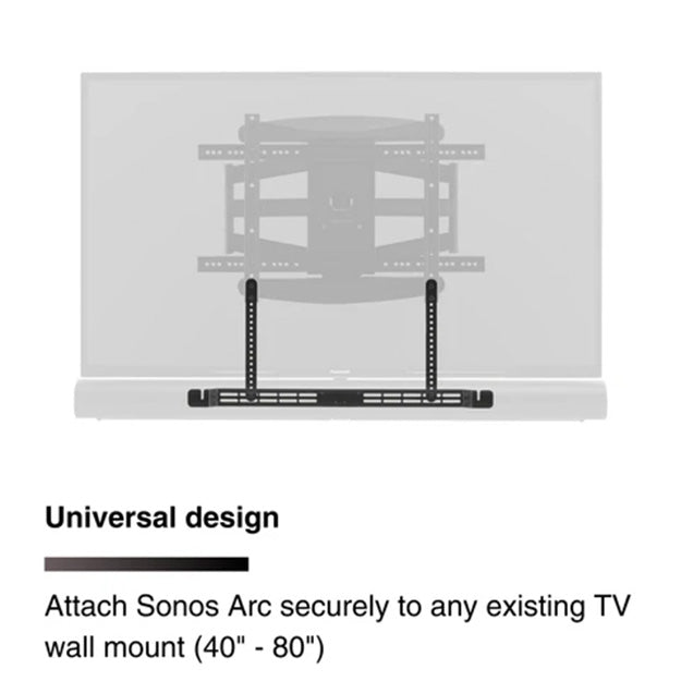Flexson TV Mount Attachment For Sonos Arc - Black