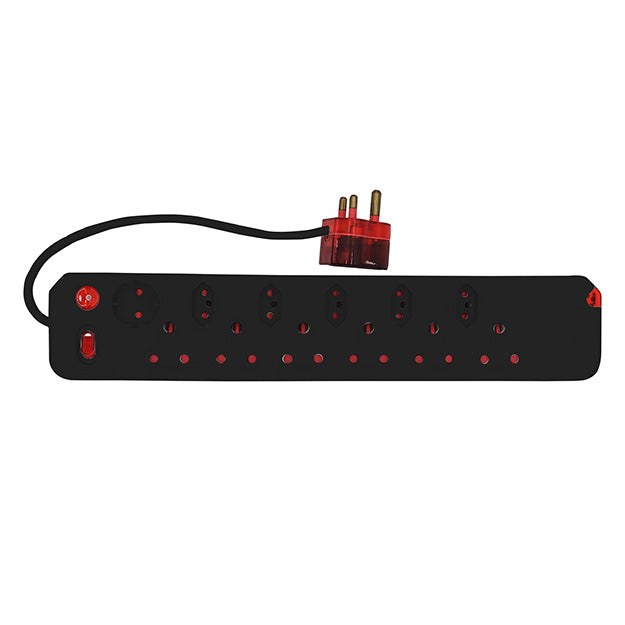 ElectricMate 12-WAY Single Switch High Level Surge Multiplug - Black