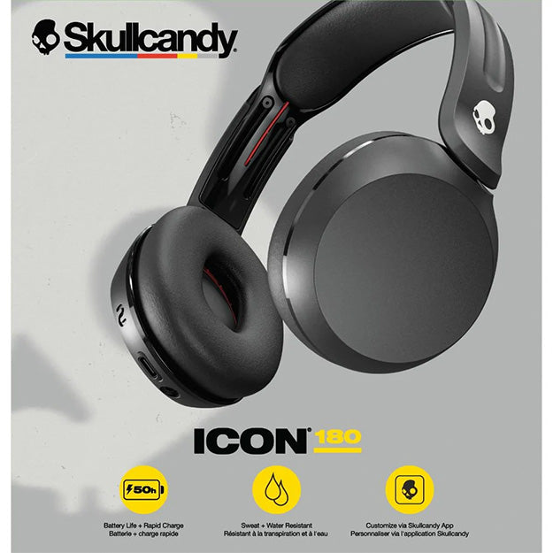 SkullCandy Icon 180 Wireless On-Ear Headphones - True Black
