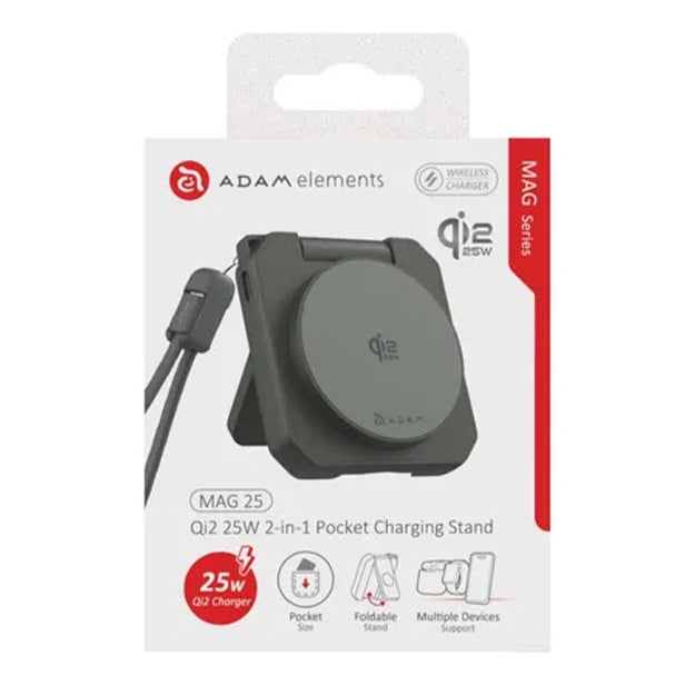 Adam Elements MAG 25 Qi2 25W 2-in-1 Pocket Charging Stand