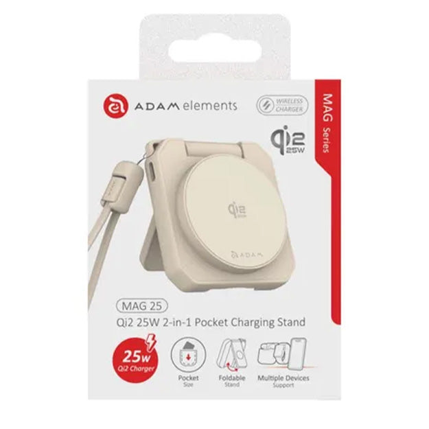 Adam Elements MAG 25 Qi2 25W 2-in-1 Pocket Charging Stand