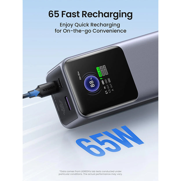 UGreen 25 000mAh 200W Nexode Power Bank With Smart Digital Display - Space Grey
