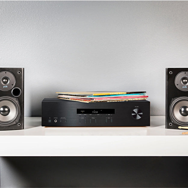 Polk T50 5.0 System Bundle With Denon AVRX580BT Network AV Receiver - Black