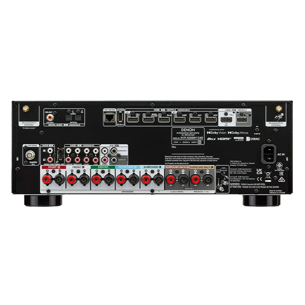 Denon AVR-X2900H DAB 7.2 Ch 4K/8K Dolby Atmos AV Receiver - Black