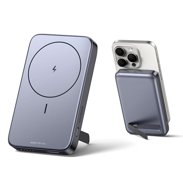 UGreen 10000mAh Magnetic Wireless Power Bank With Kickstand PD20W - Grey