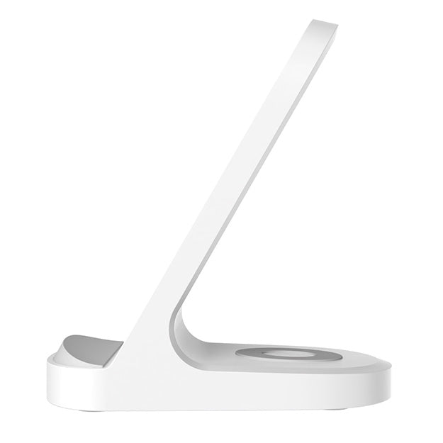 Snug 2-In-1 Wireless Stand Charger For Smartphones, iPhones, AirPods And Buds - White
