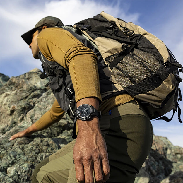 Garmin Instinct Crossover AMOLED Tactical Edition Rugged Hybrid GPS Smartwatch - Black With Black Silicone Band