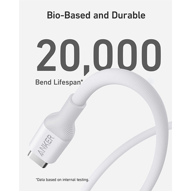 Anker 544 Bio-Based USB-C To USB-C Cable Fast Charging 140W 0.9M Cable - White