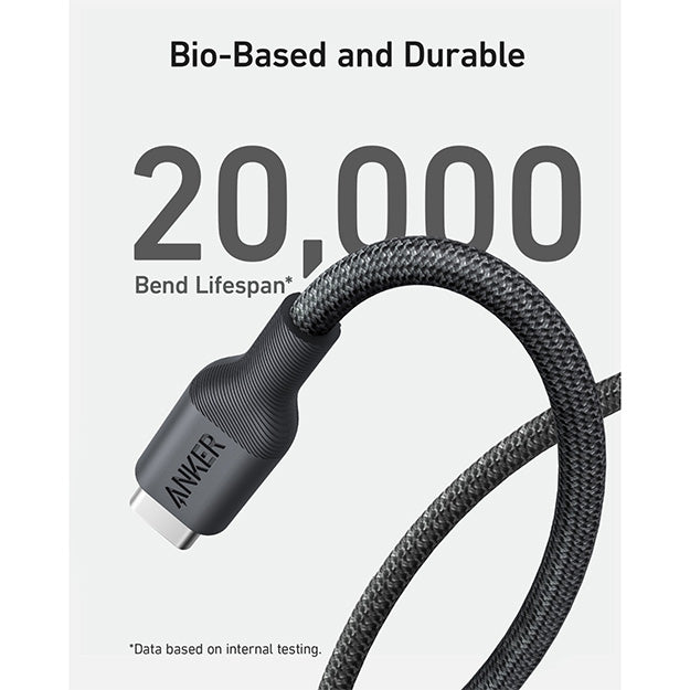 Anker 544 Bio-Based USB C To USB-C Cable Fast Charging 140W 0.9M Cable – Black