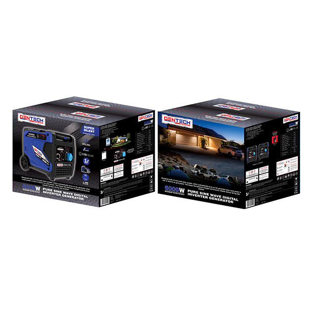 Gentech Power 6 kVA Pure Sine Wave Inverter Generator (GP6000IS) - Black/Blue