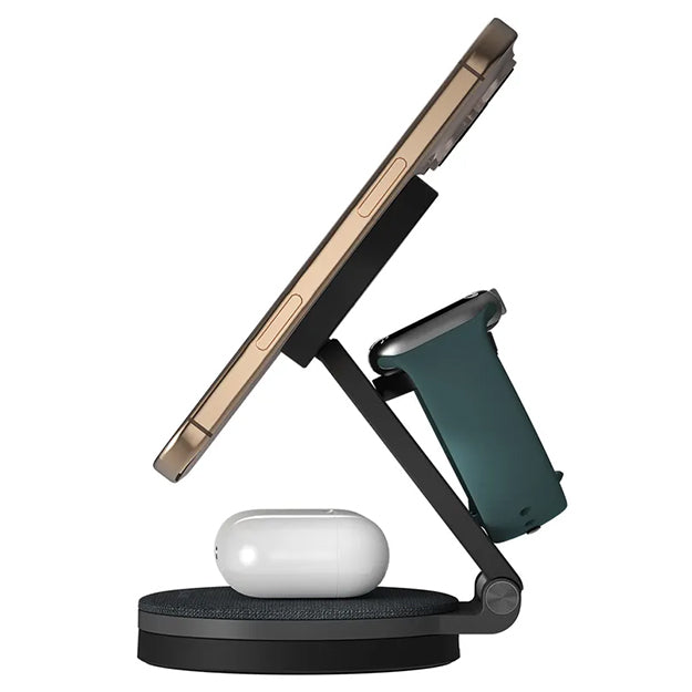 Adam Elements Mag 360 Qi2 3-in-1 Foldable Travel Charging Station - Space Grey