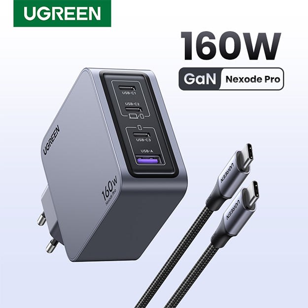 UGreen Nexode Pro 4 Port PD/USB Wall Charger - Grey