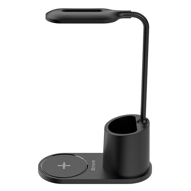 Snug LED Wireless Charger Pad With Pen-Holder For Smartphones And iPhones - Black