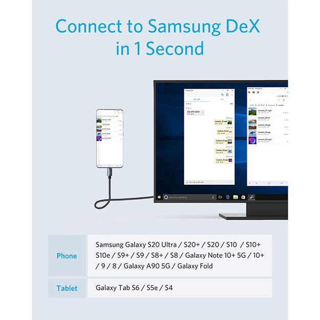 Anker 311 USB-C To HDMI 4K Nylon Cable 1.8M – Black