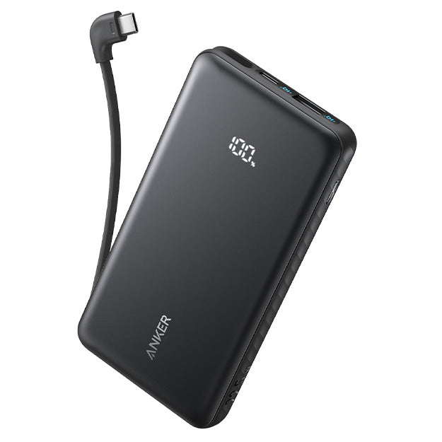 Anker Zolo 10 000mAh 22.5W Power Bank & Anker Soundcore K20i Bluetooth Wireless Semi In-Ear Earbuds Bundle - Black