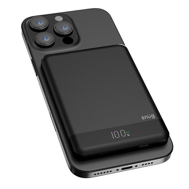 Snug 5000mAh Magnetic Power Bank With Fast Charge For MagSafe Smartphones - Black