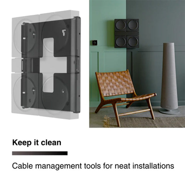 Flexson Wall Mount For 4 Sonos Amps - Black