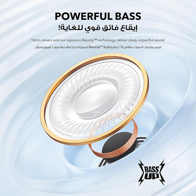 Anker Zolo 10 000mAh 22.5W Power Bank & Anker Soundcore K20i Bluetooth Wireless Semi In-Ear Earbuds Bundle - Black