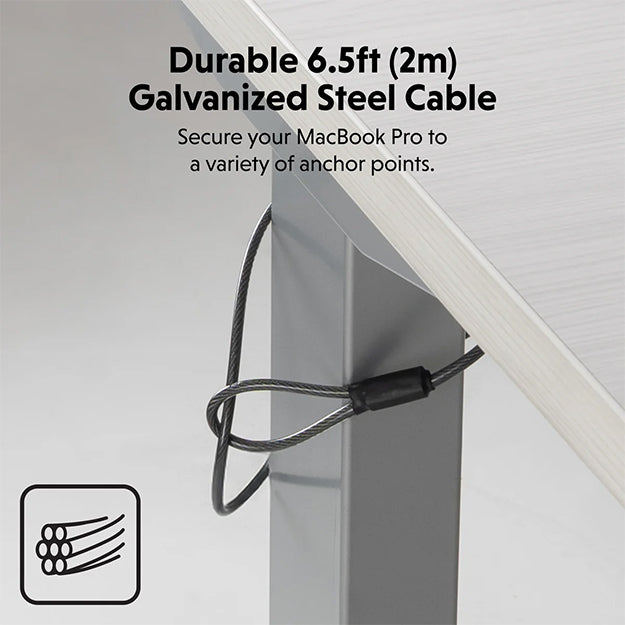 Hyper HyperShield MacBook Pro Cable Lock - Silver