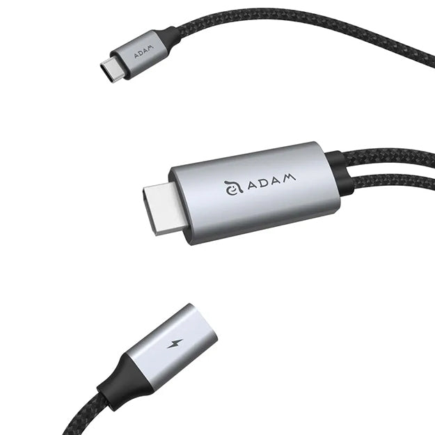 Adam Elements CASA H180 USB-C To 4K 60Hz HDMI Cable With PD 100W - Silver