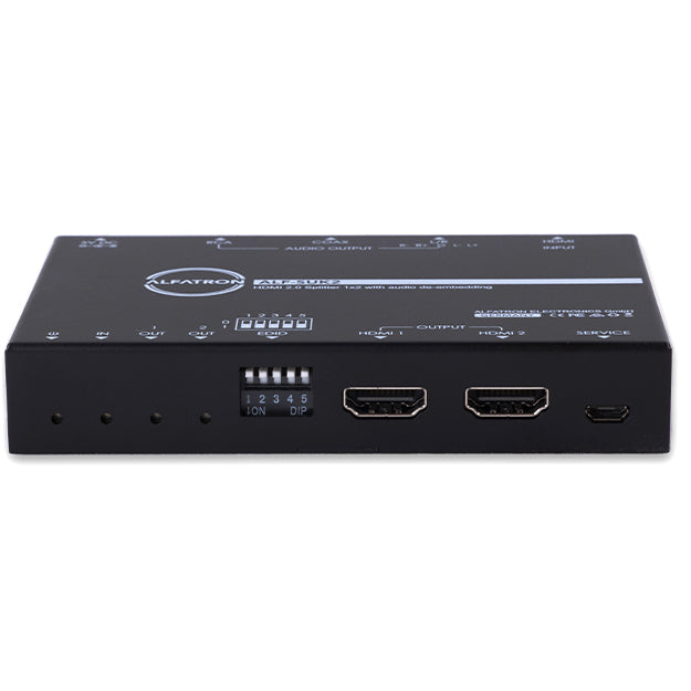 Alfatron SUK2 (Gen 2) HDMI 2.0 Splitter With One HDMI Input And Two HDMI Outputs - Black