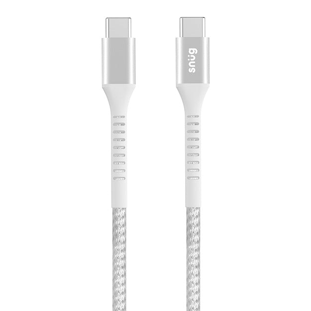 Snug USB-C To USB-C Braided Charging And Data Transfer 1.2m Cable - White