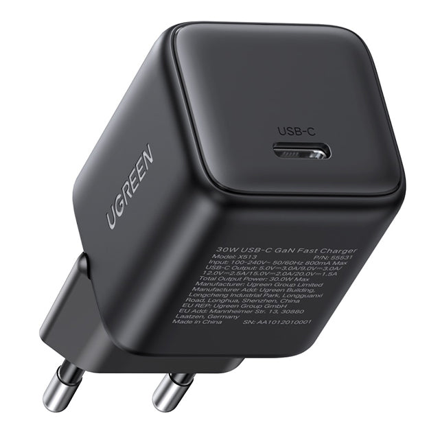 UGreen 1 Port PD Wall Charger With Cable 30W – Black