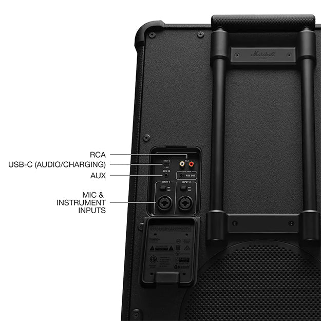 Marshall Bromley 750 Portable Wireless Party Speaker With Bluetooth - Black & Brass