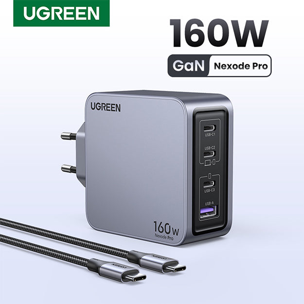 UGreen Nexode Pro 4 Port PD/USB Wall Charger - Grey