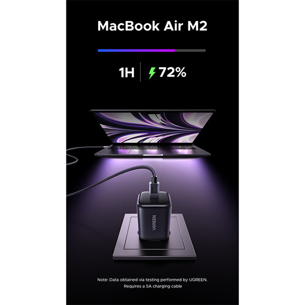 UGreen 1 Port GAN 45W PD Wall Charger - Black