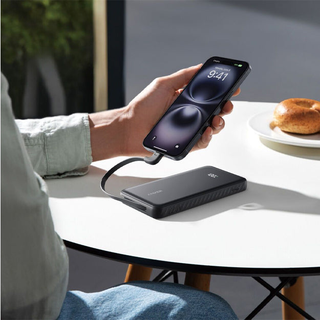 Anker Zolo 10 000mAh 22.5W Power Bank & Anker Soundcore K20i Bluetooth Wireless Semi In-Ear Earbuds Bundle - Black