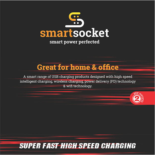 Smartsocket 6 Way Power Board - White