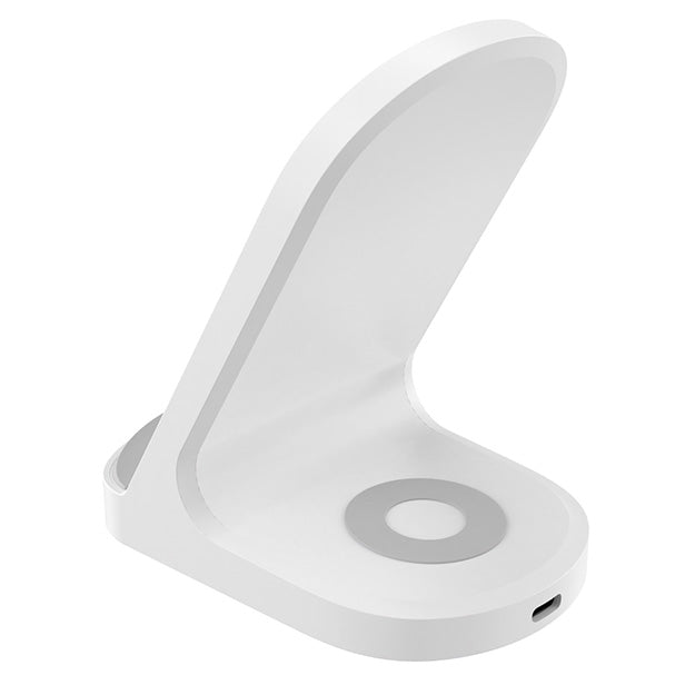 Snug 2-In-1 Wireless Stand Charger For Smartphones, iPhones, AirPods And Buds - White