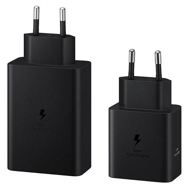 Samsung Original 3 Port Travel Adapter Trio 65W + Samsung Original 1 Port Travel Adapter 45W (Charger Bundle) - Black