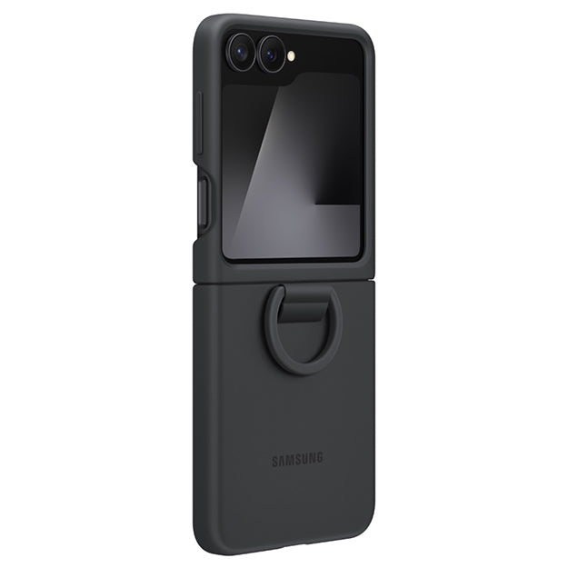 Samsung Silicone Cover With Ring For Samsung Galaxy Z Flip7 FE / Flip6 – Black
