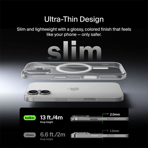 Belkin SheerForce Clear Case For iPhone 17 - Transparent