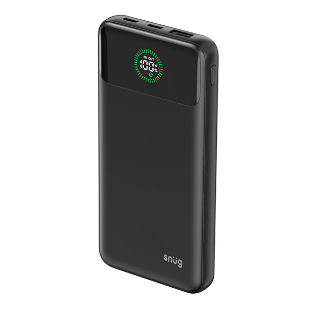 Snug 10000mAh Power Bank With Fast Charge And Intelligent Display - Black