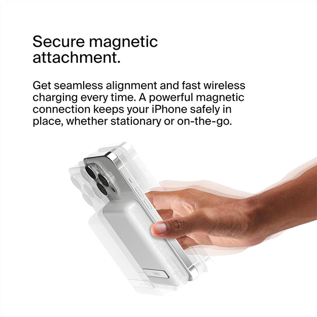 Belkin BoostCharge 5000mAh Magnetic Wireless Power Bank With Stand - White