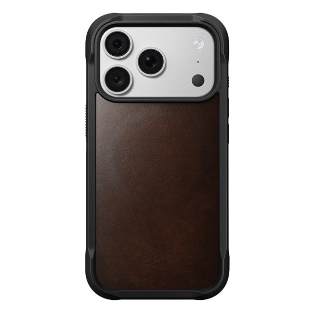 Nomad Rugged Leather MagSafe Case For Apple iPhone 18 PRO / 17 PRO - Rustic Brown