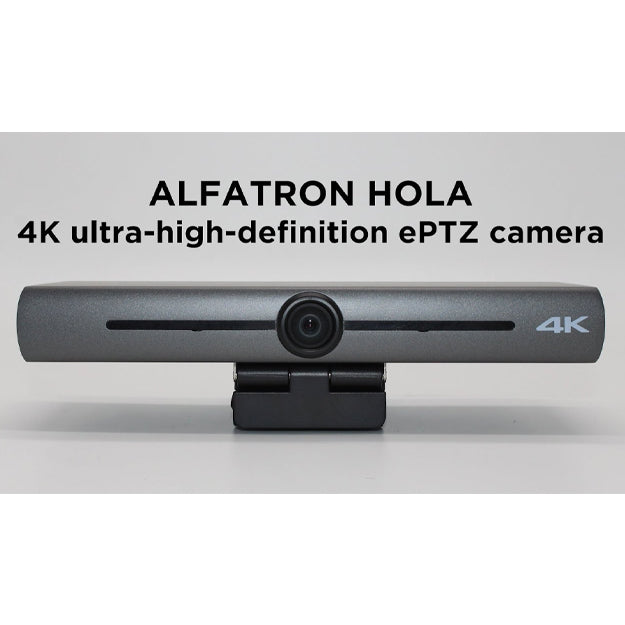 Alfatron HOLA 4K UHD ePTZ Auto Framing Video Conference Camera With Microphone - Black