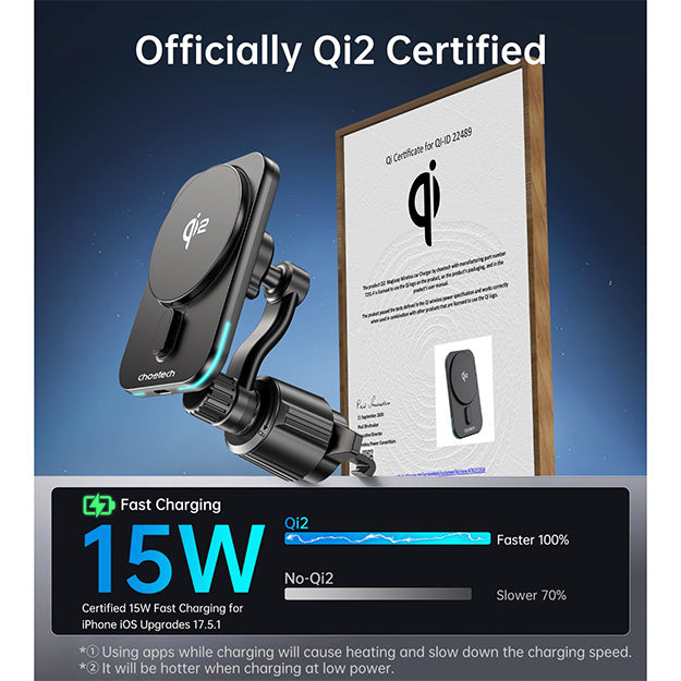 Choetech Magnetic Wireless Car Charger T231-F 15W – Black