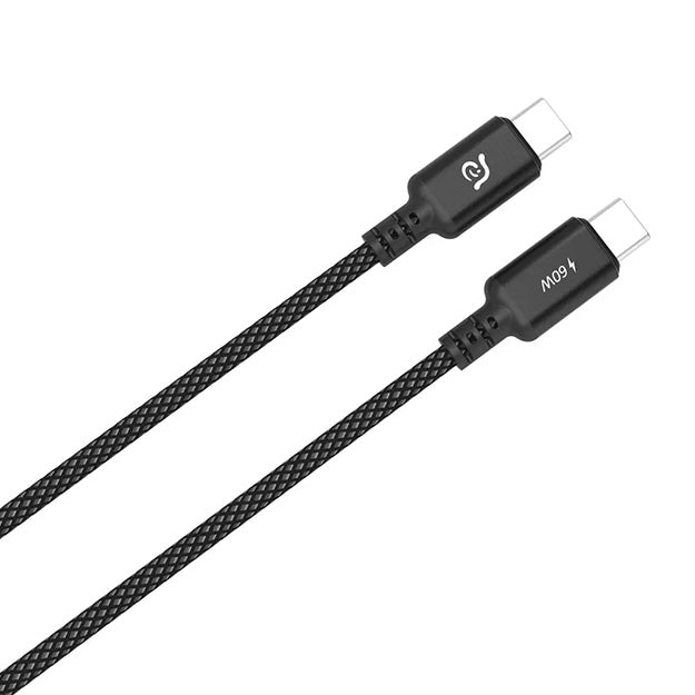 Adam Elements CASA S200 USB-C To USB-C 60W Braided Charging Cable 200 cm - Black