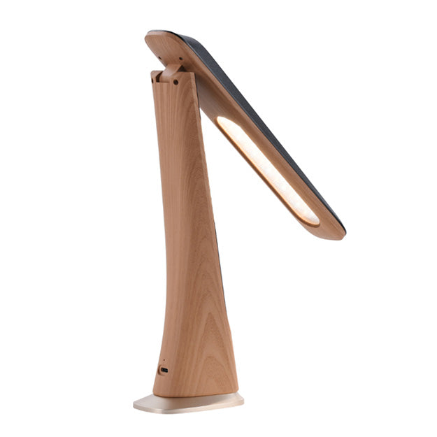 Snug LED Desk Lamp With Clock – Wood