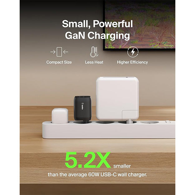 Belkin Gaming Dual USB-C Wall Charger 65W For Nintendo Switch 2 - Black