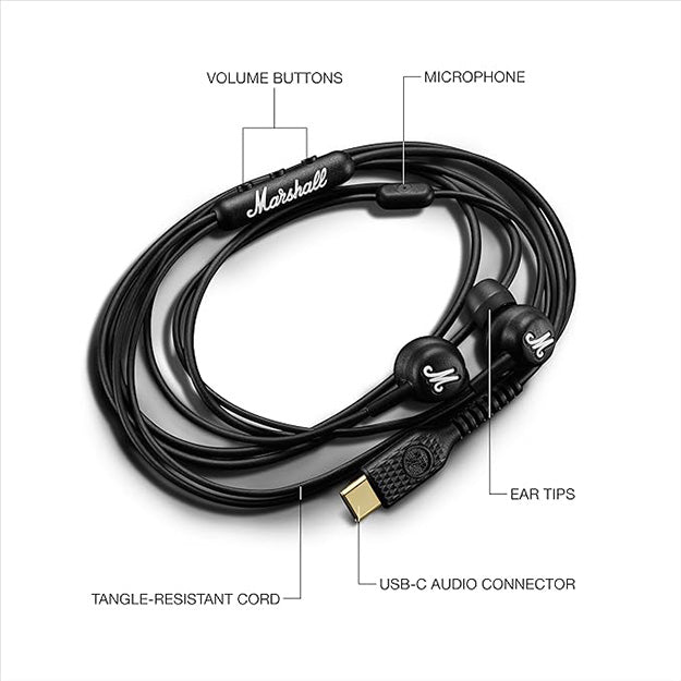 Marshall Mode Type-C Input In-Ear Headphone - Black