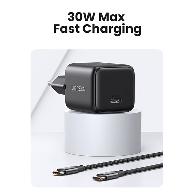 UGreen 1 Port PD Wall Charger With Cable 30W – Black