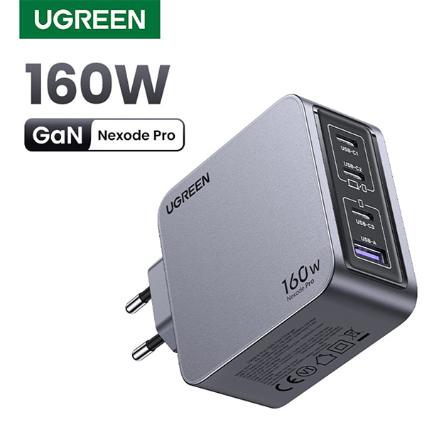 UGreen Nexode Pro 4 Port PD/USB Wall Charger - Grey