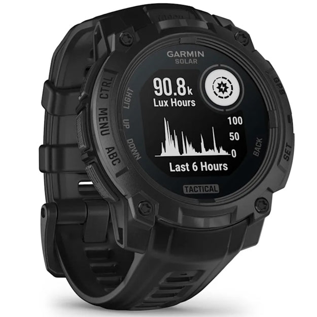 Garmin Instinct 3 Solar 45mm Rugged GPS Watch (Tactical Edition) - Black With Black Band