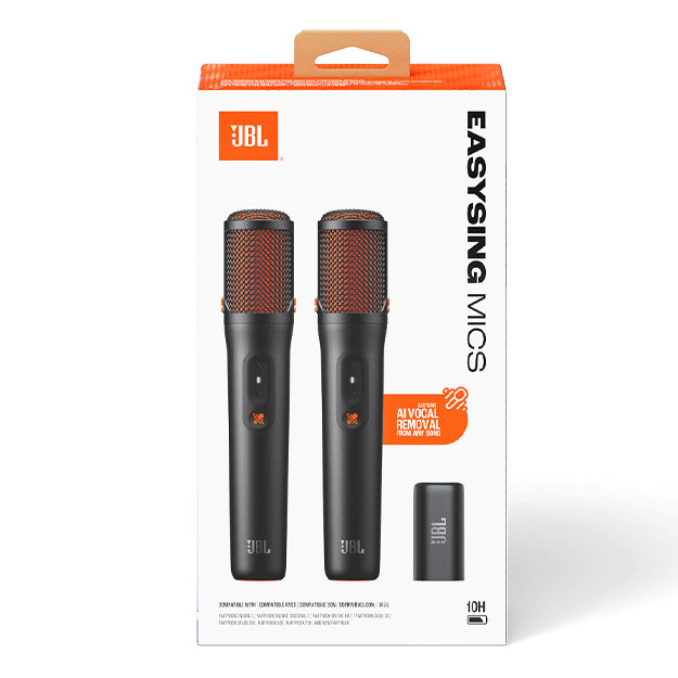 JBL Easy Sing AI Karaoke Wireless Mic & Receiver (2 Pack) - Black