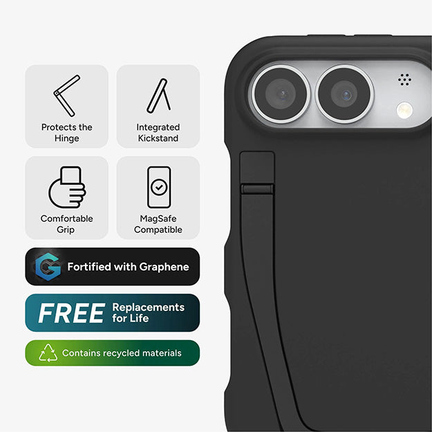 Zagg Sedona MagSafe Foldable Case With KickStand For Apple iPhone DUO - Black
